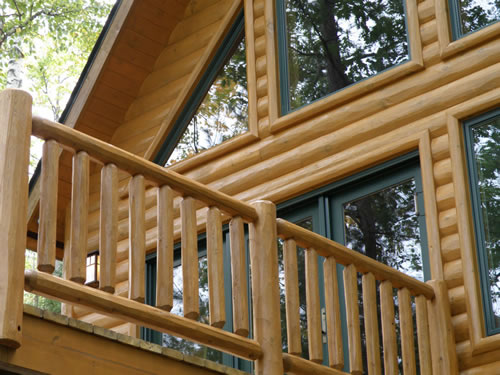 Smooth half log siding.